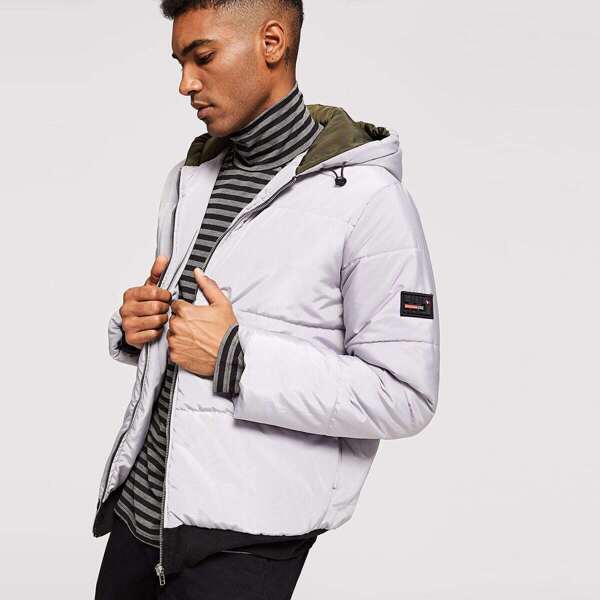 

Men Zip Up Hooded Padded Coat