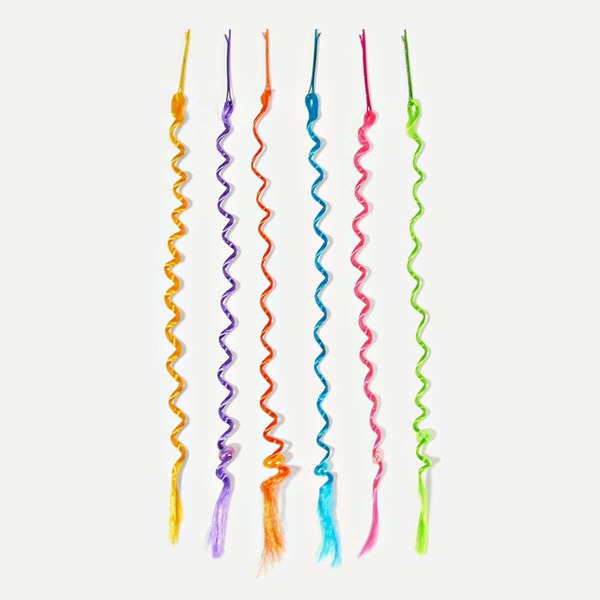 

Girls Hair Pin With Hair Extension 6pcs