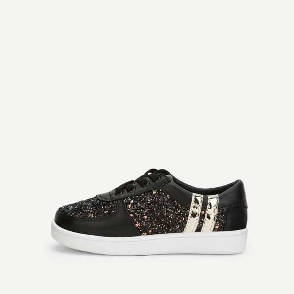 

Toddler Girls Sequin Decorated Lace-up Sneakers