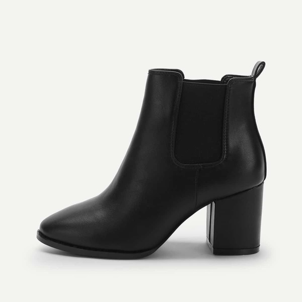 

Plain Block Heeled Ankle Boots