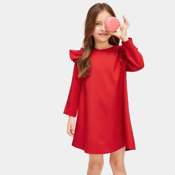 

Girls Ruffle Trim Tunic Dress