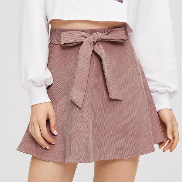 

Cord Wide Waist Skirt