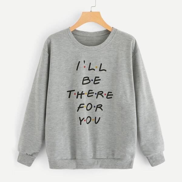 

Letter Print Sweatshirt