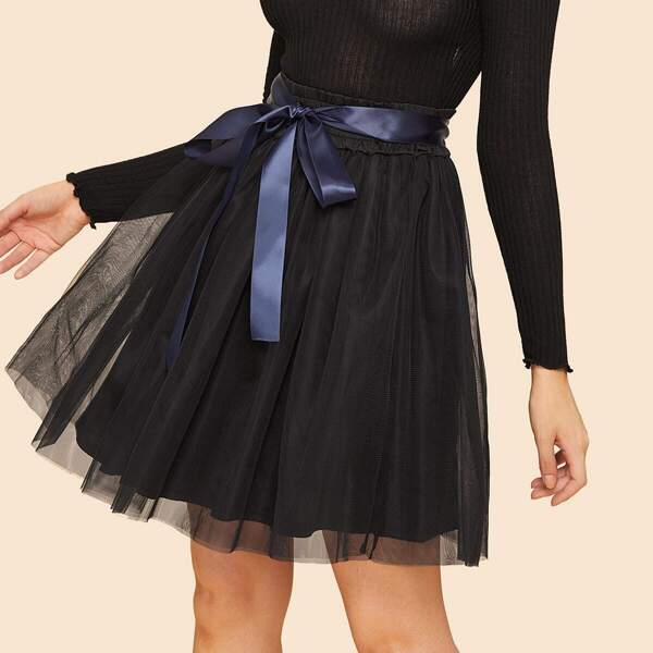 

50s Self Tie Mesh Skirt