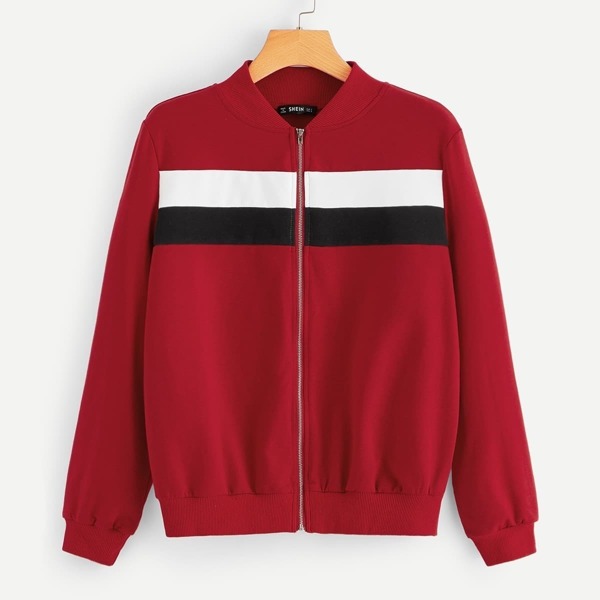 

Zip Up Color Block Jacket