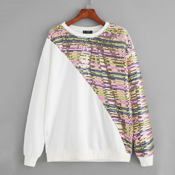 

Sequin Patched Pullover