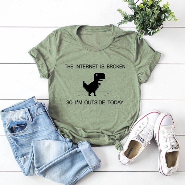 

Letter And Dinosaur Print Tee