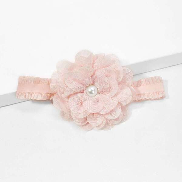 

Girls Flower Decorated Headband, Pink