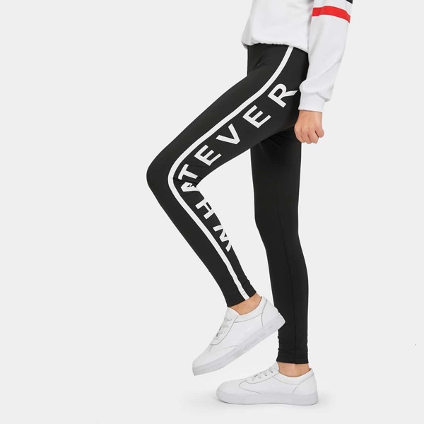 

Girls Letter Print Side Leggings