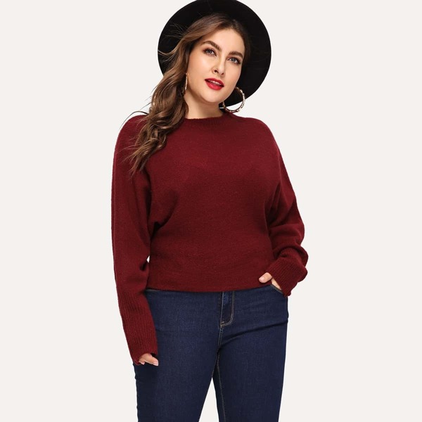 

Plus Dolman Sleeve Solid Jumper
