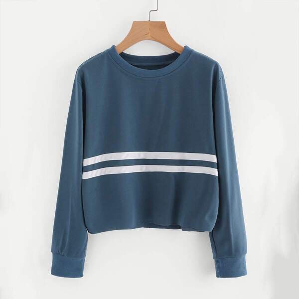 

Striped Trim Sweatshirt