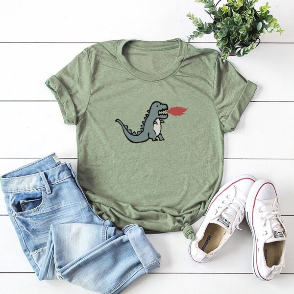 

Dinosaur Graphic Tee, Mint green