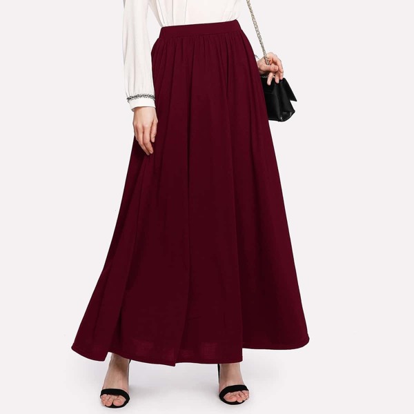 

Full Length Solid Swing Skirt
