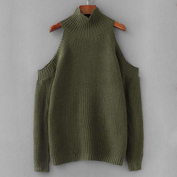 

Open-shoulder Solid Jumper