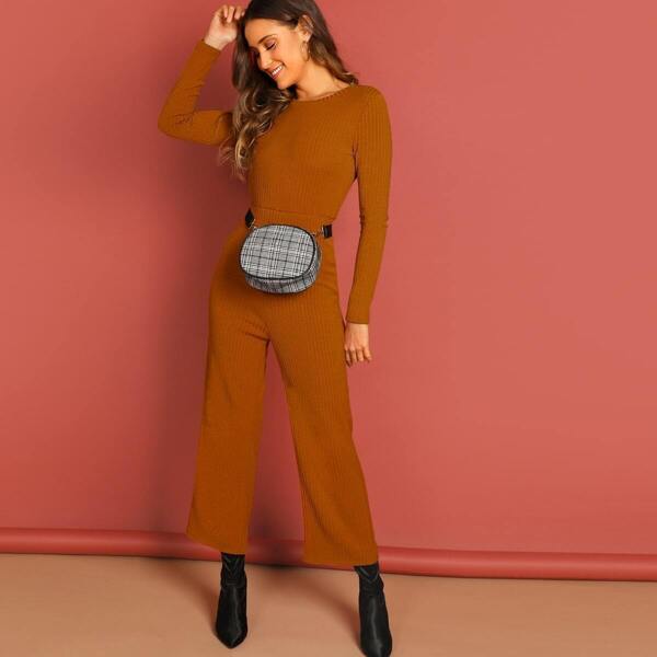 

Rib Knit Wide Leg Jumpsuit