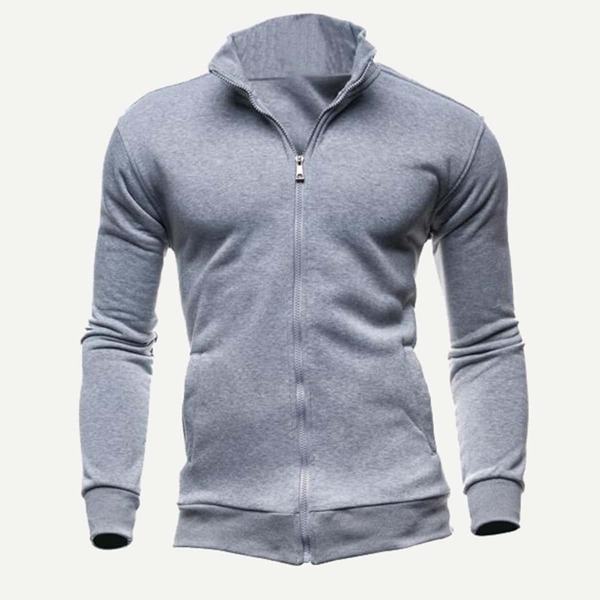 

Men Solid Zip Up Sweatshirt