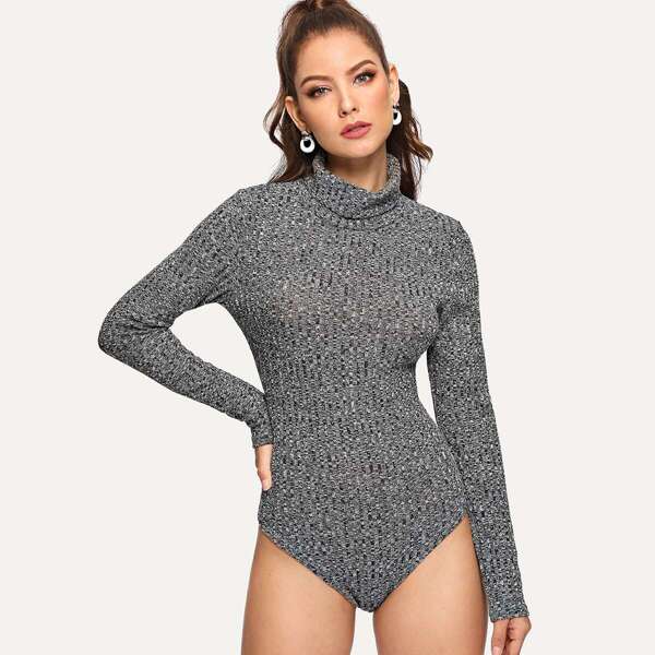 

Space Dye High Neck Bodysuit