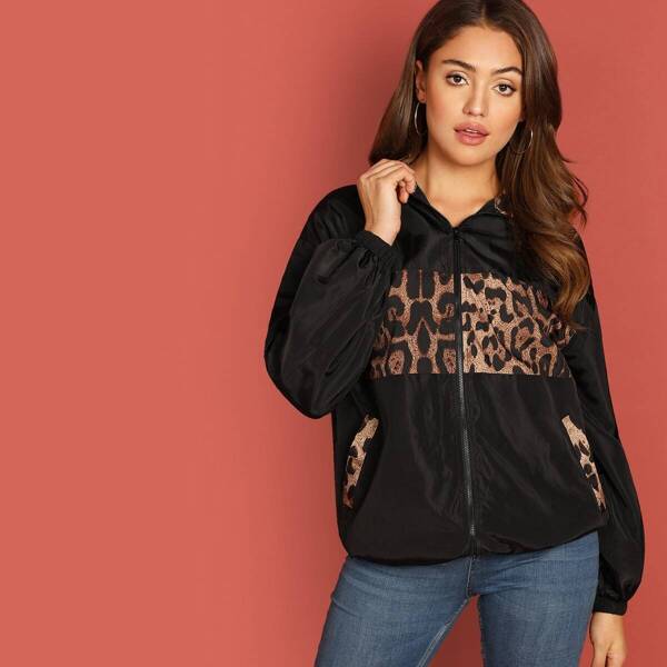 

Zip Up Leopard Print Jacket