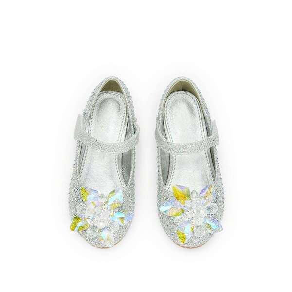 

Toddler Girls Rhinestone Decor Mary Jane Shoes, Silver