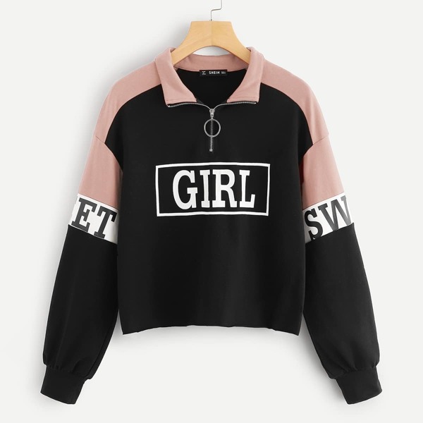 

0-ring Zip Front Cut-and-sew Pullover