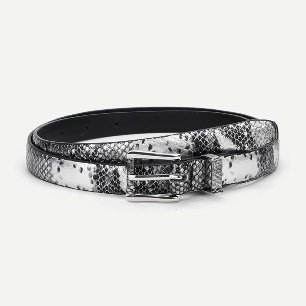 

Snakeskin Pattern Belt, Black and white