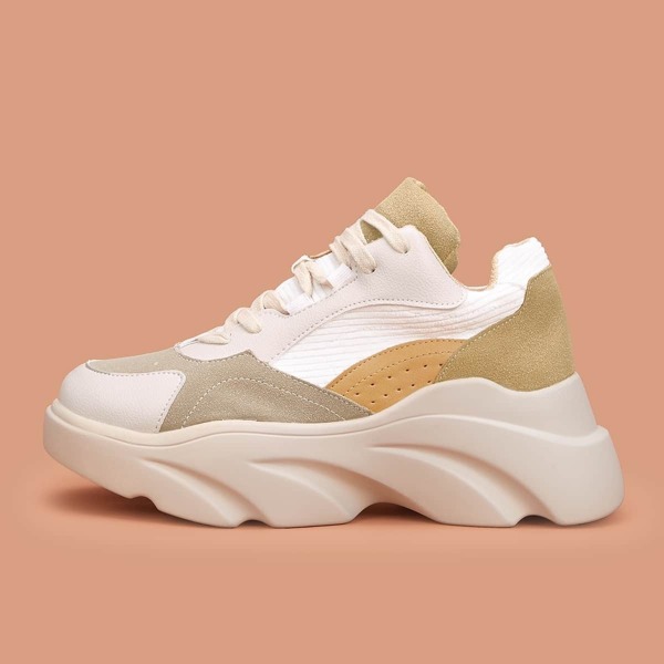

Suede Panel Chunky Sole Trainers, Multicolor