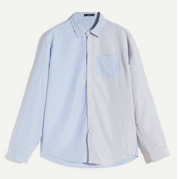 

Men Pocket Patched Striped Shirt