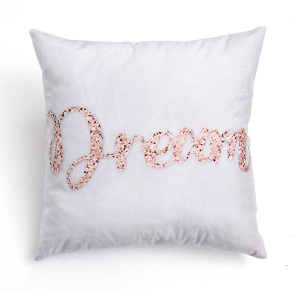 

Slogan Print Cushion Cover, White