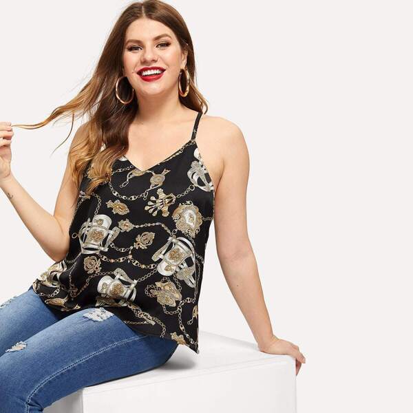 

Plus Chain Print Cami Top