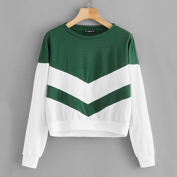 

Two-tone Chevron Front Pullover