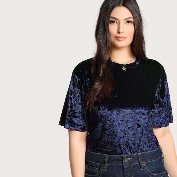 

Plus Solid Velvet Top