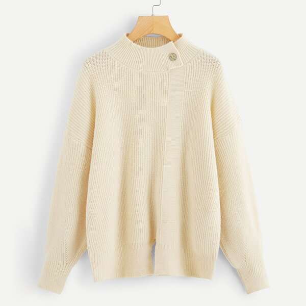

Plus Slit Hem Drop Shoulder Jumper