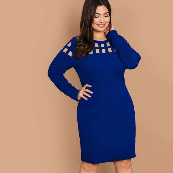 

Plus Cut Out Solid Dress