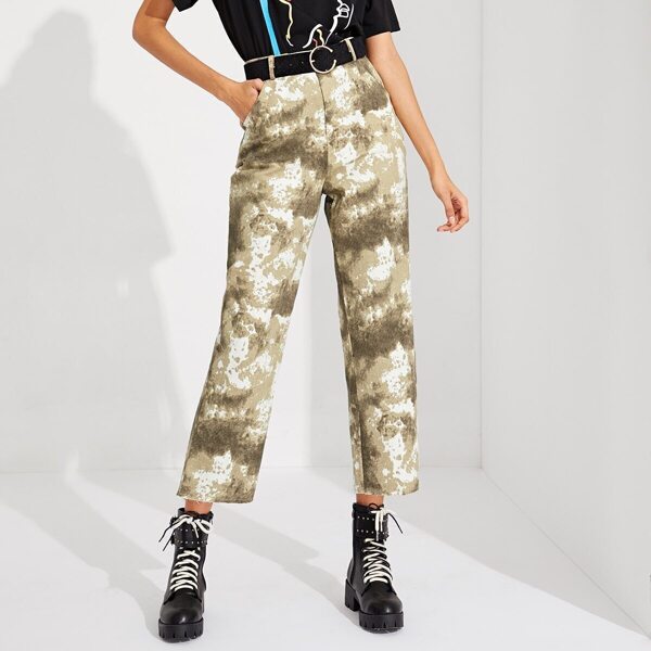 

Tie Dye Pocket Straight Leg Crop Pants