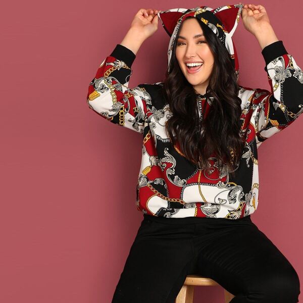 

Plus Chain Print Hoodie