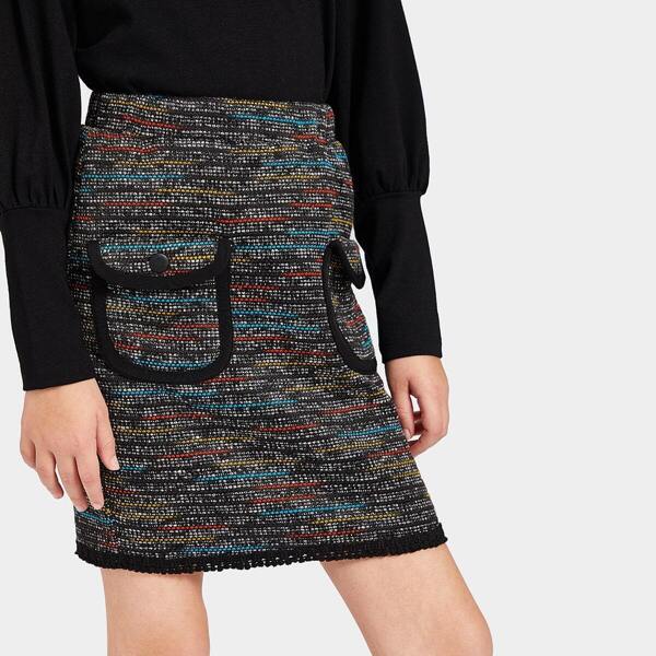 

Girls Flap Pocket Front Lace Hem Skirt