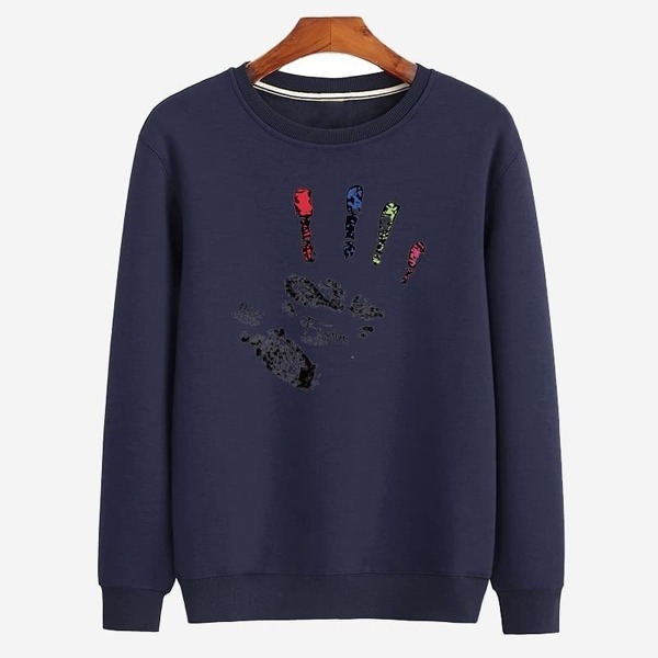 

Men Crew Neck Palm Print Sweatshirt