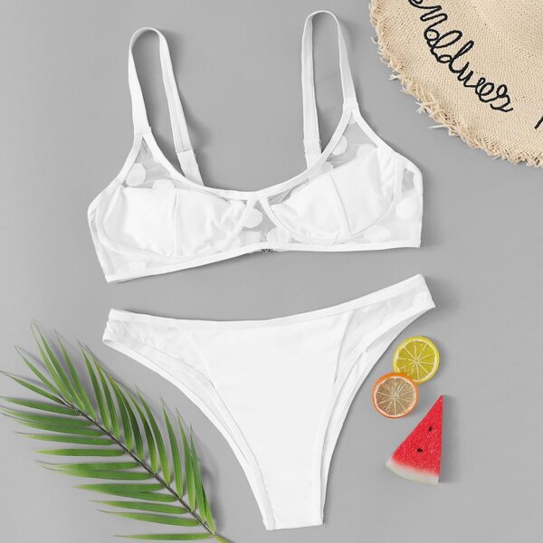 

Dot Mesh Panel Bikini Set