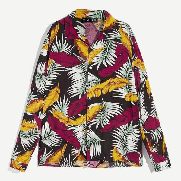 

Men Tropical Print Shirt, Multicolor