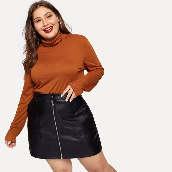 

Plus High Neck Solid Top