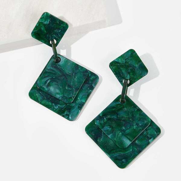 

Double Square Drop Earrings 1pair