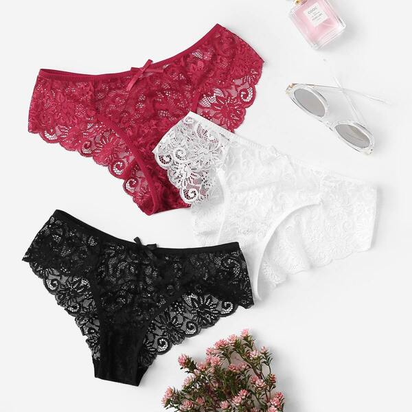 

Floral Lace Panty Set 3pack, Multicolor