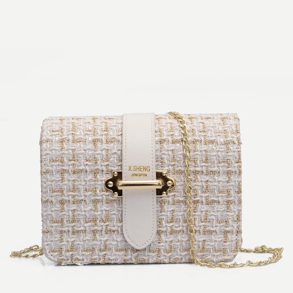 

Tweed Chain Crossbody Bag