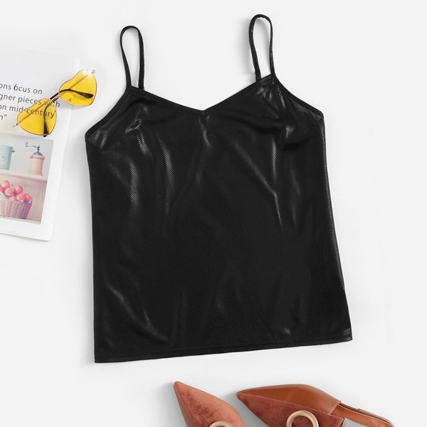 

Solid Mesh Cami Top