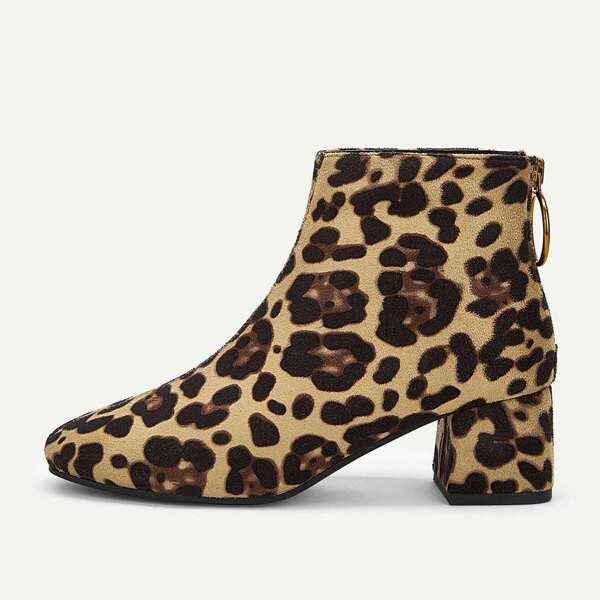 

Leopard Print Back Zipper Boots