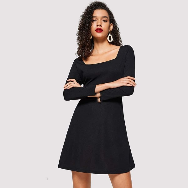 

Square Neck Fit & Flare Dress