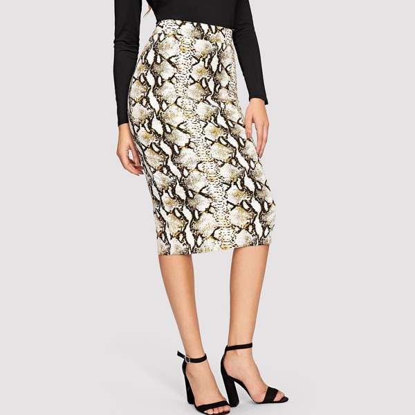 

Snake Skin Pattern Pencil Skirt
