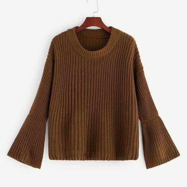 

Drop Shoulder Bell Sleeve Jumper