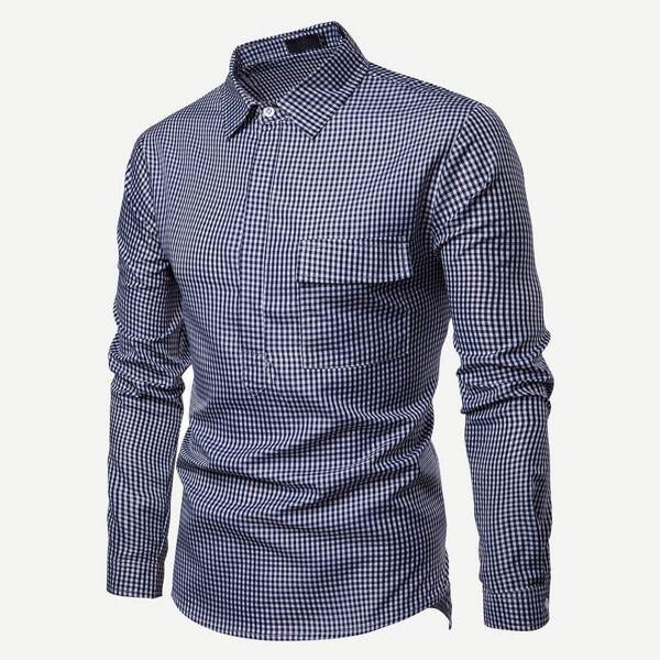 

Men Single Button Gingham Shirt