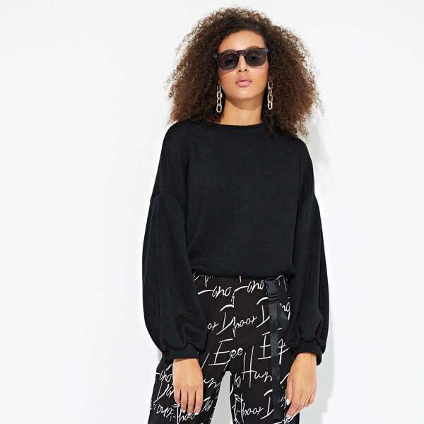 

Solid Bishop Sleeve Jumper
